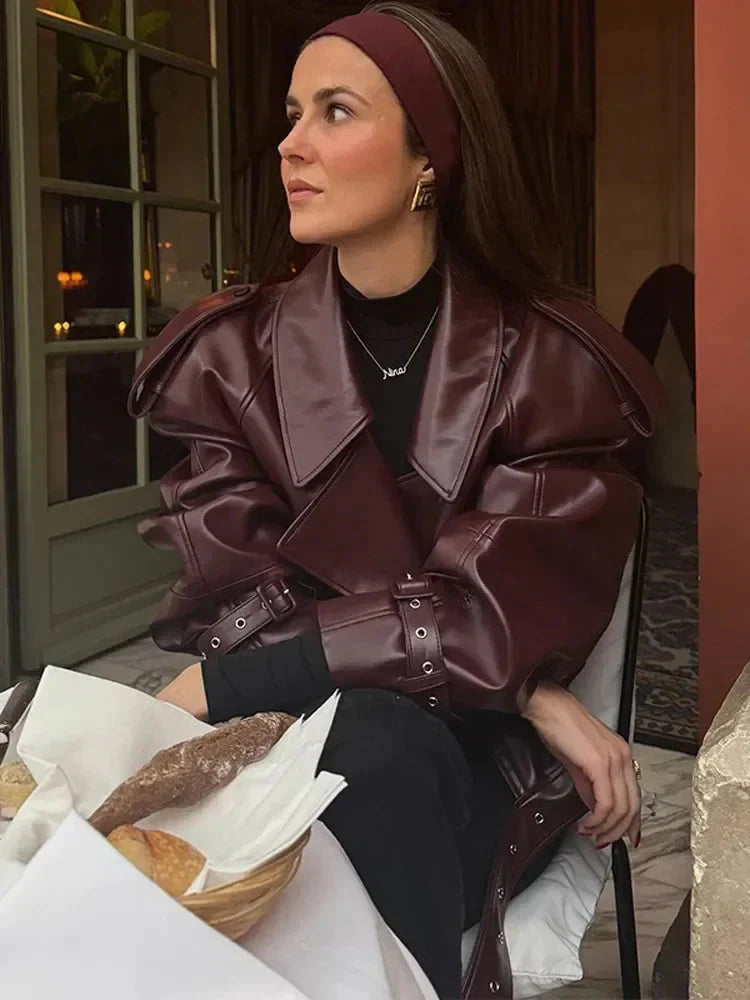 Indy - Burgundy Leather Jacket 