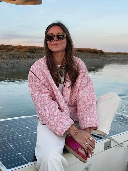 Nina - Oversized Pink Floral Jacket