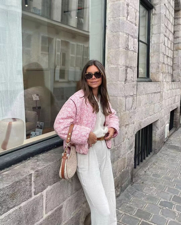 Nina - Oversized Pink Floral Jacket