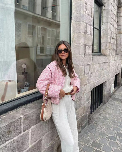 Nina - Oversized Pink Floral Jacket