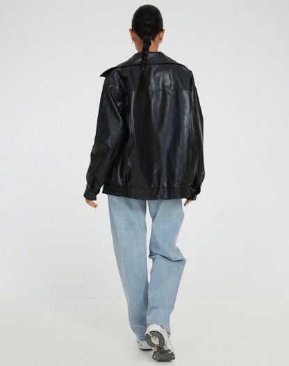 Stacey - Oversized Leather Jacket