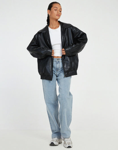 Stacey - Oversized Leather Jacket