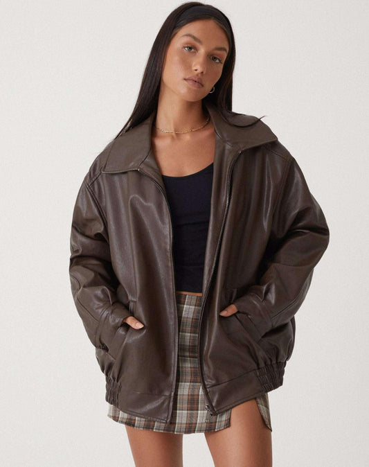 Stacey - Oversized Leather Jacket